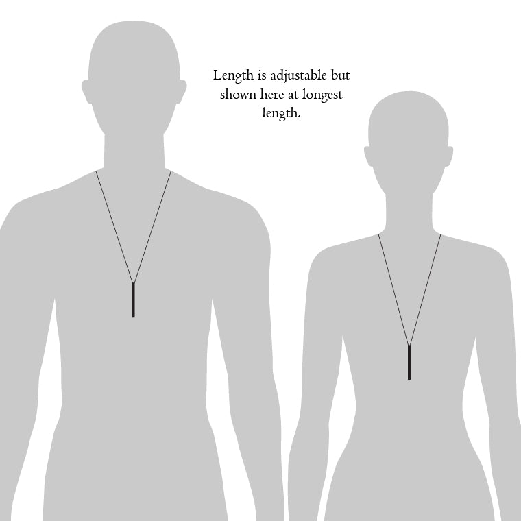 Silhouettes demonstrating the lengths of a necklace.   