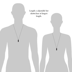 Silhouettes demonstrating the lengths of a necklace.   