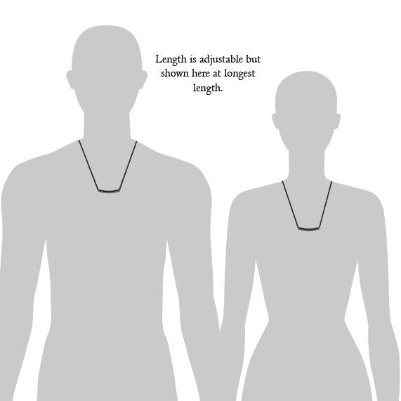 Silhouettes demonstrating the atelium necklace size 