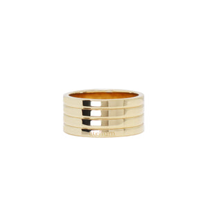 Gold ring with 4 banded segments 