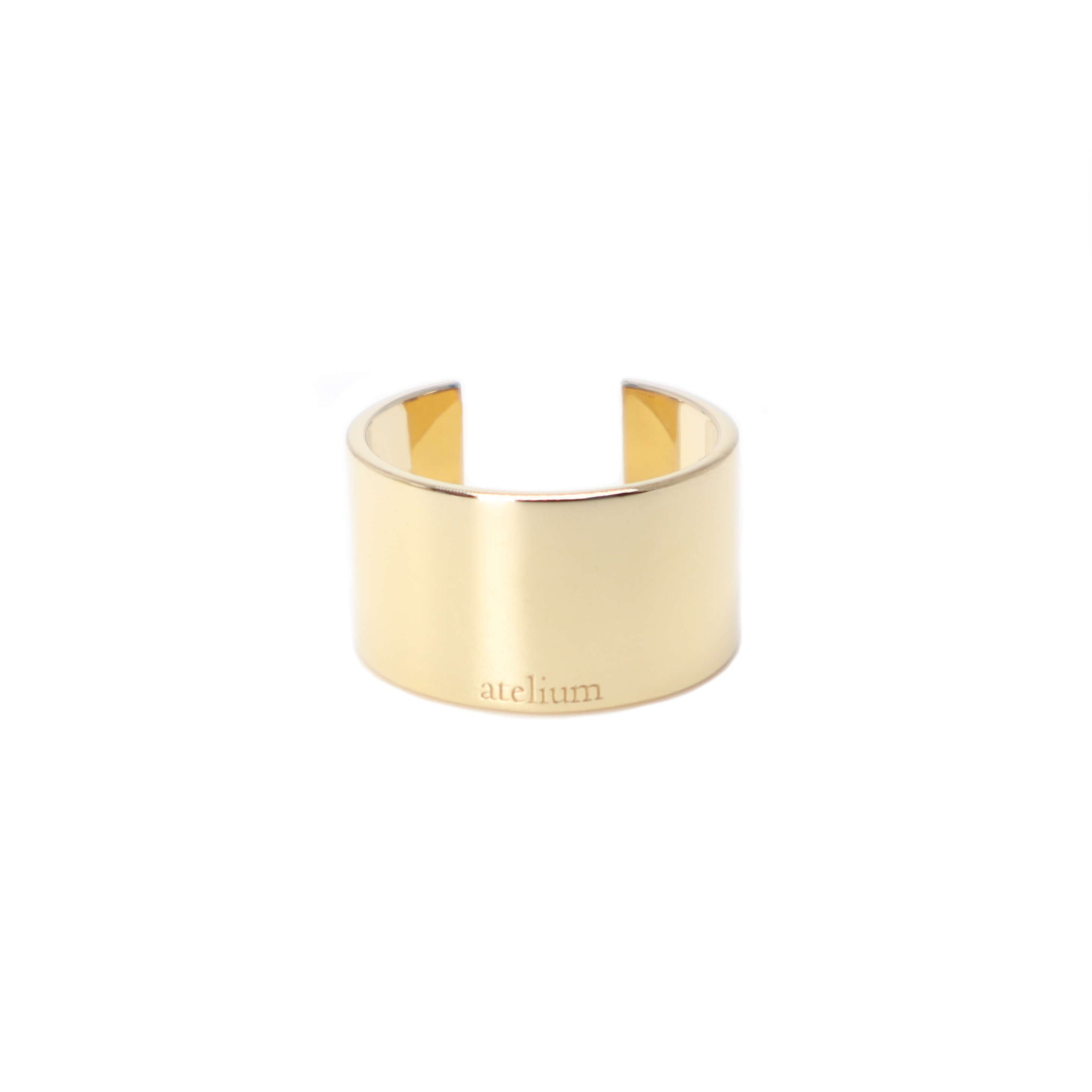 Wide gold cuff ring