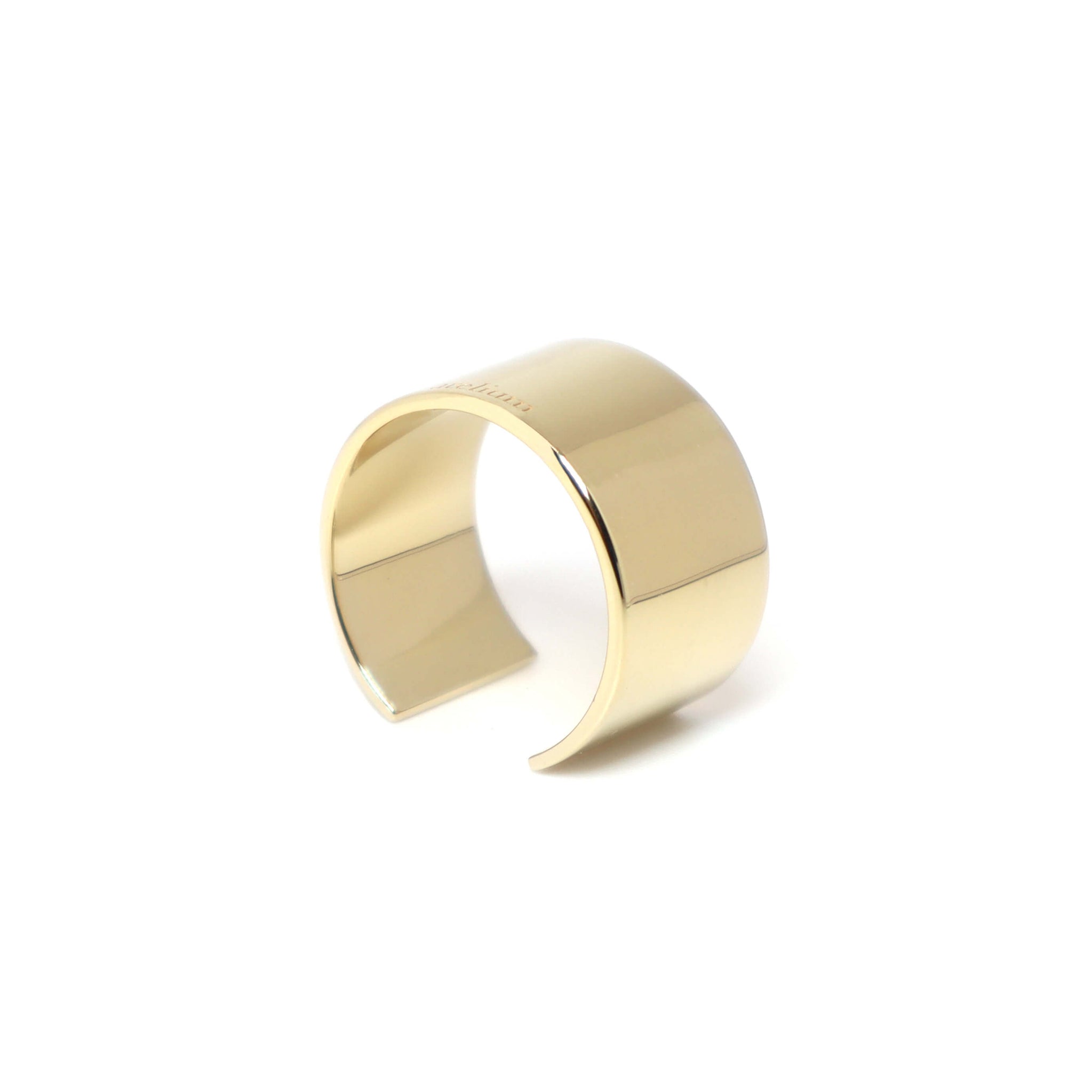 Side view of wide cuff ring 