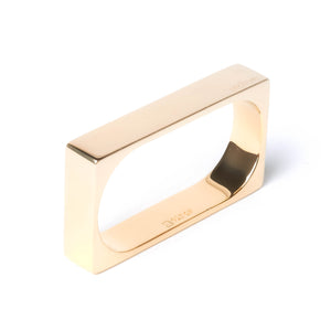 Gold double finger bar ring