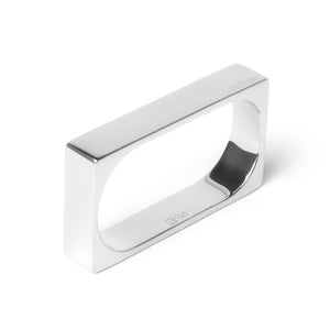 Double finger silver bar ring