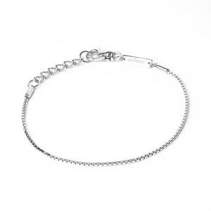 Silver bracelet made of cube shaped links